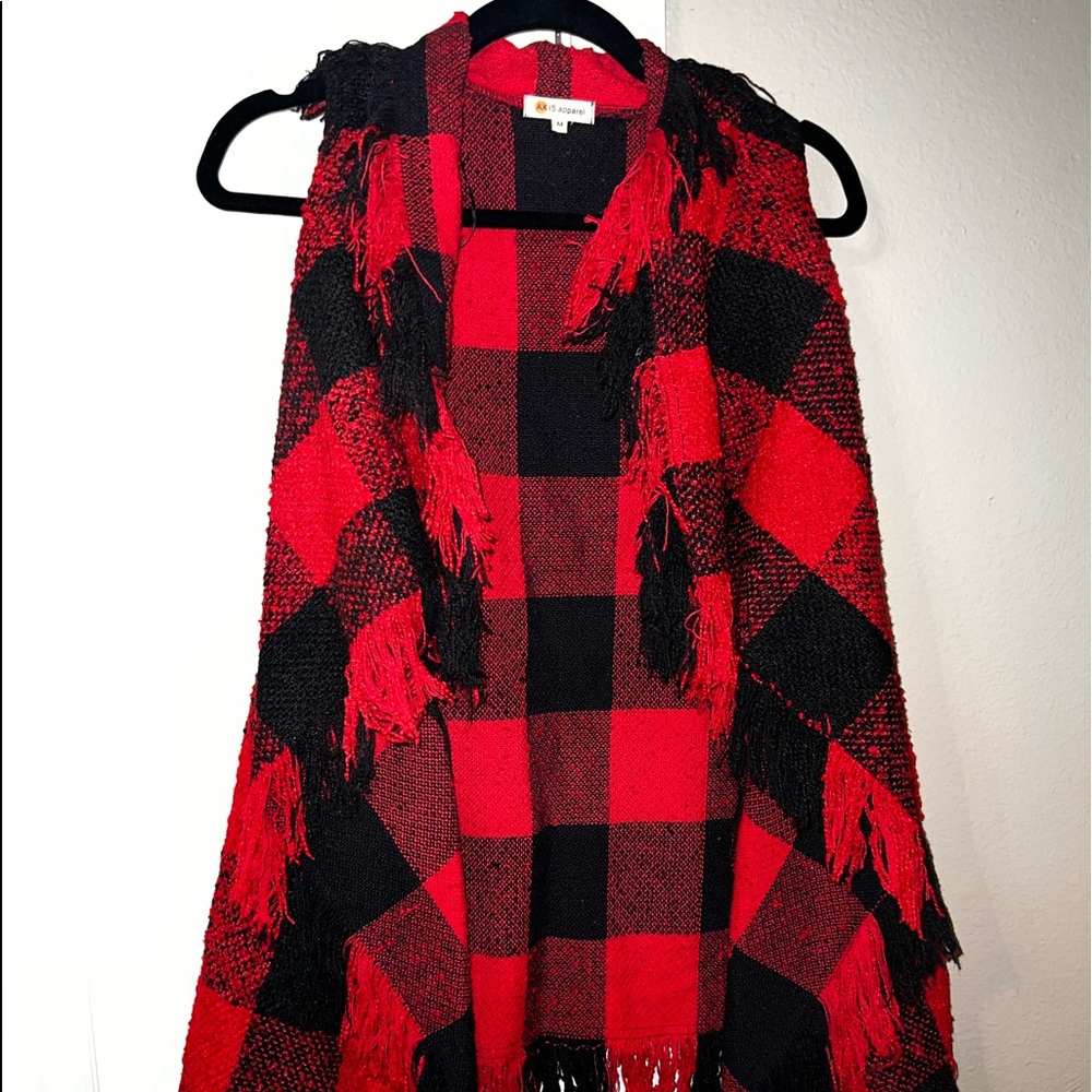 Axis Apparel Red Checkered Vest